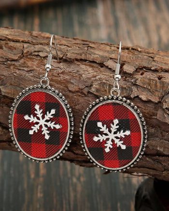🎄Weihnachtsschmuck Schneeflocken-Ohrringe aus Kunstleder