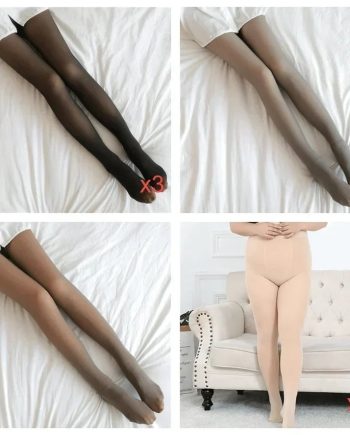 ❄️Fake Translucent Warm Plush Lined Elastic Tights