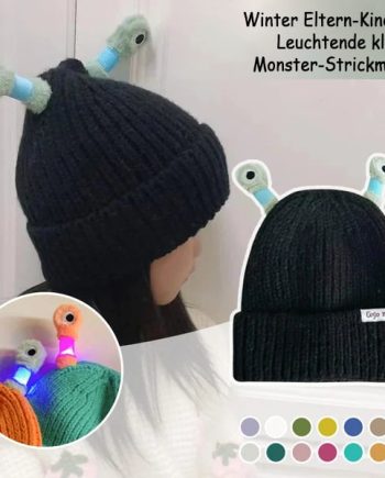 🔥Winter-Strickmütze für Eltern und Kinder. süß. leuchtendes kleines Monster