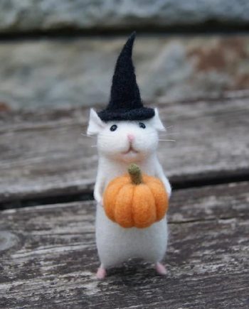 (Handgemacht. tolles Geschenk) Halloween Maus mit Kürbis