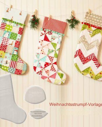 Handgefertigtes Weihnachtsstrumpf-Vorlagenset – (mit Anleitung)