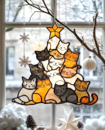 😻Katzen-Weihnachtsbaum-Sonnenfänger-Ornament