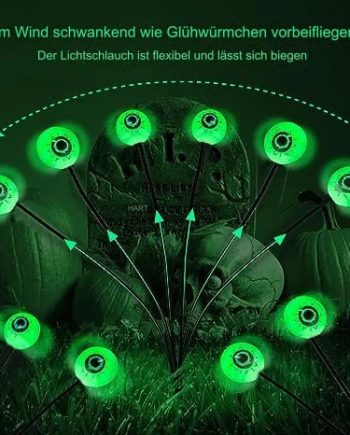 Gruselige Augäpfel. schwankende Glühwürmchenlichter