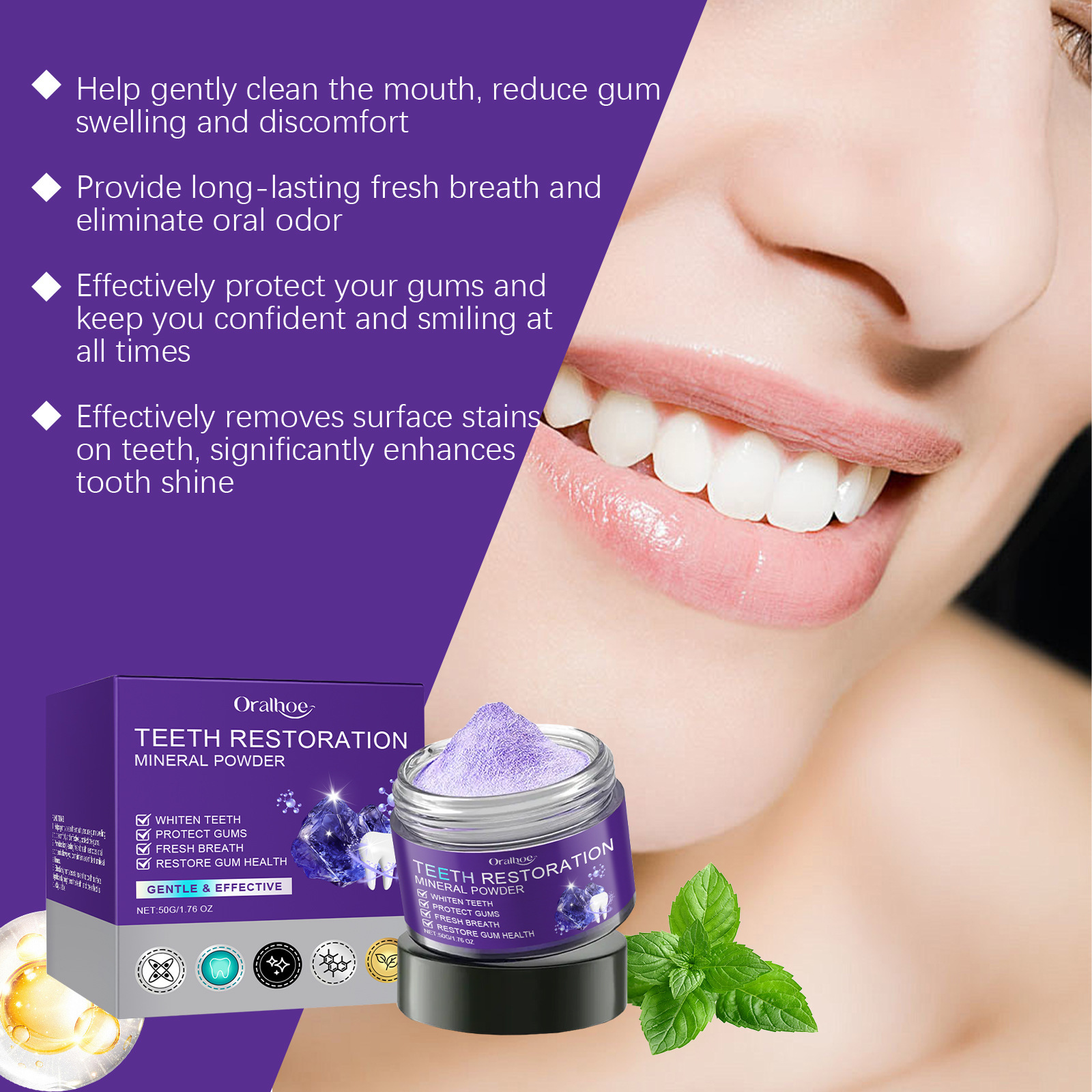 π Purple Teeth Cleaning Powder - Image 4